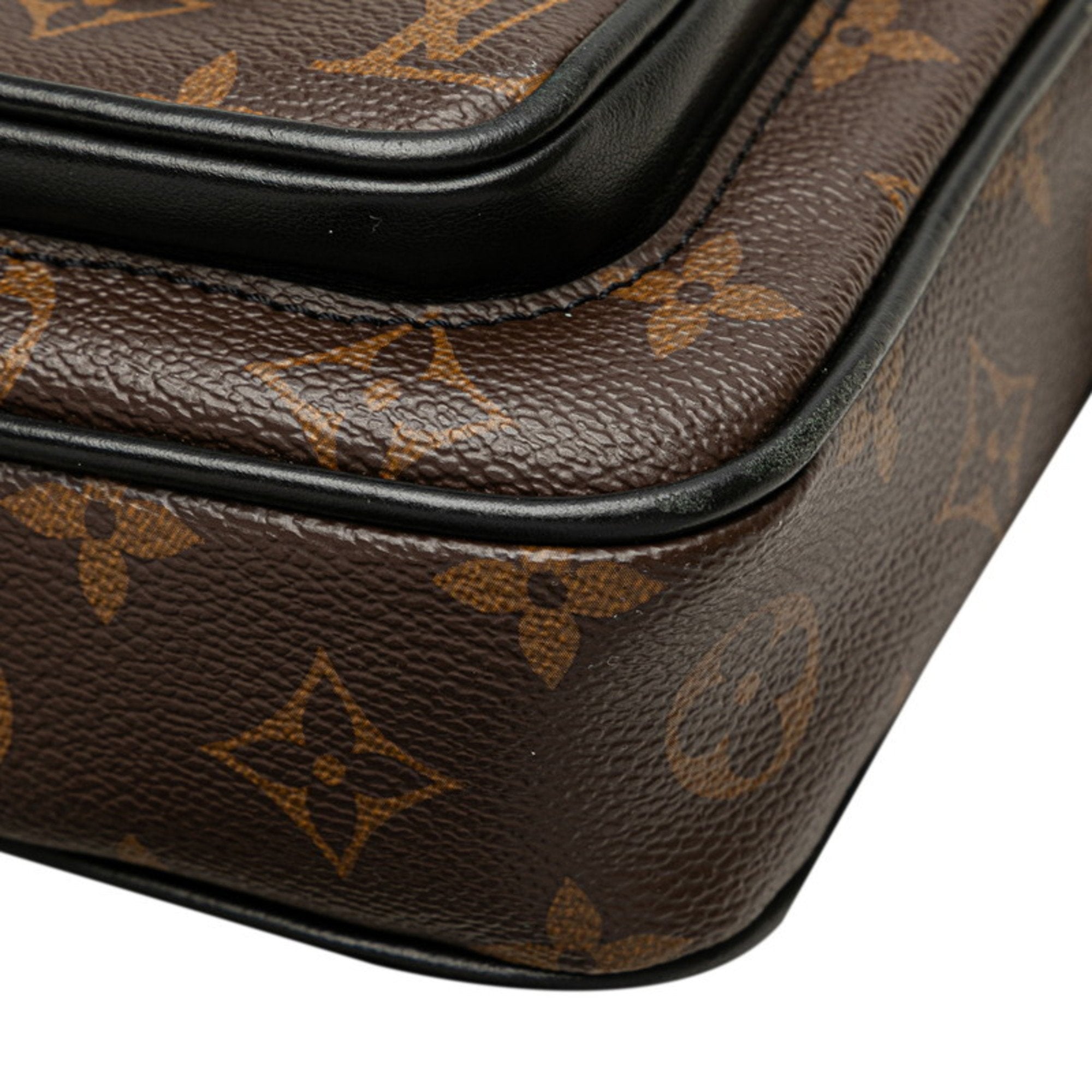 Louis Vuitton Monogram Macassar Black Brown Pvc Leather Shoulder Bag