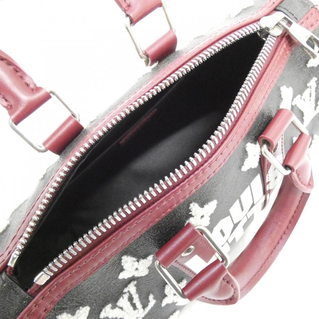 Louis Vuitton Black Ivory Rouge Leather Boston Bag