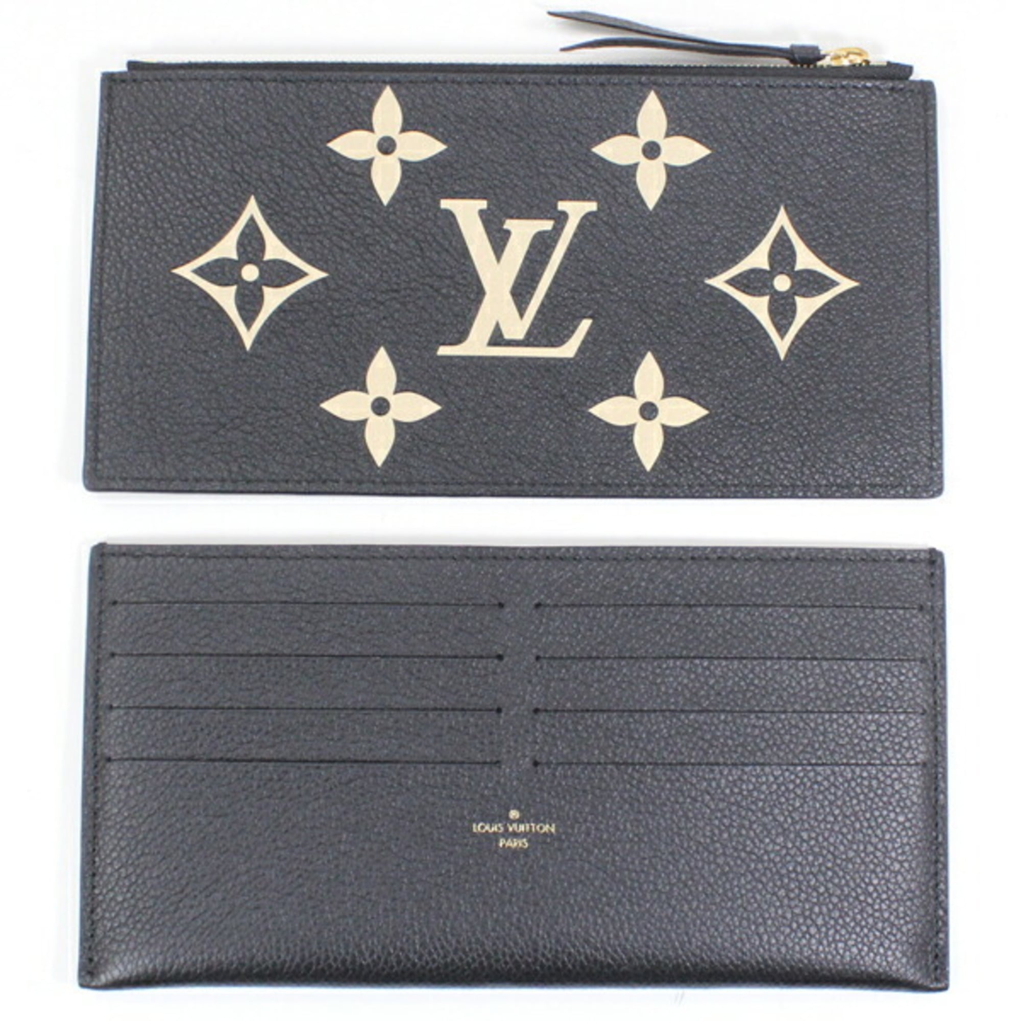 Louis Vuitton Beige Bicolor Black Monogram Empreinte Clutch Bag Pochette Shoulder Bag