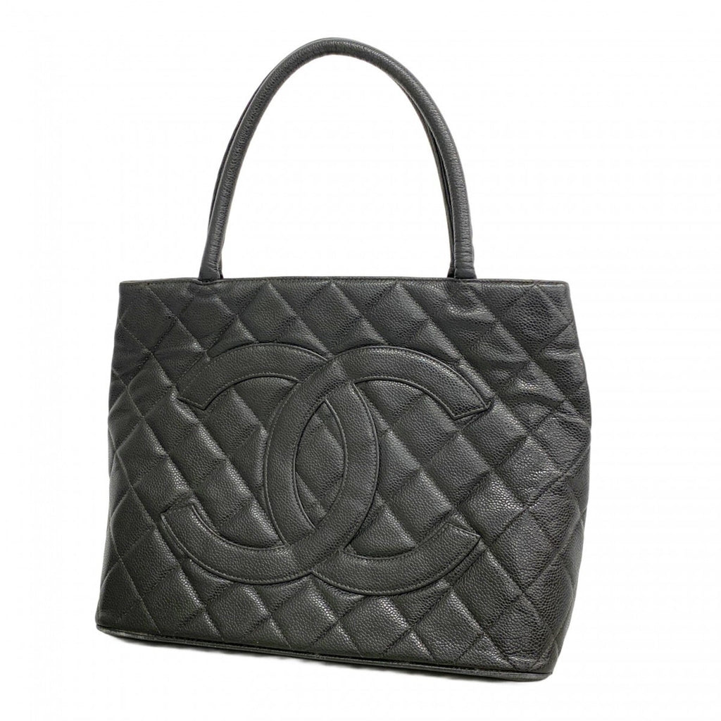 Chanel Black Grained Calfskin Tote Bag