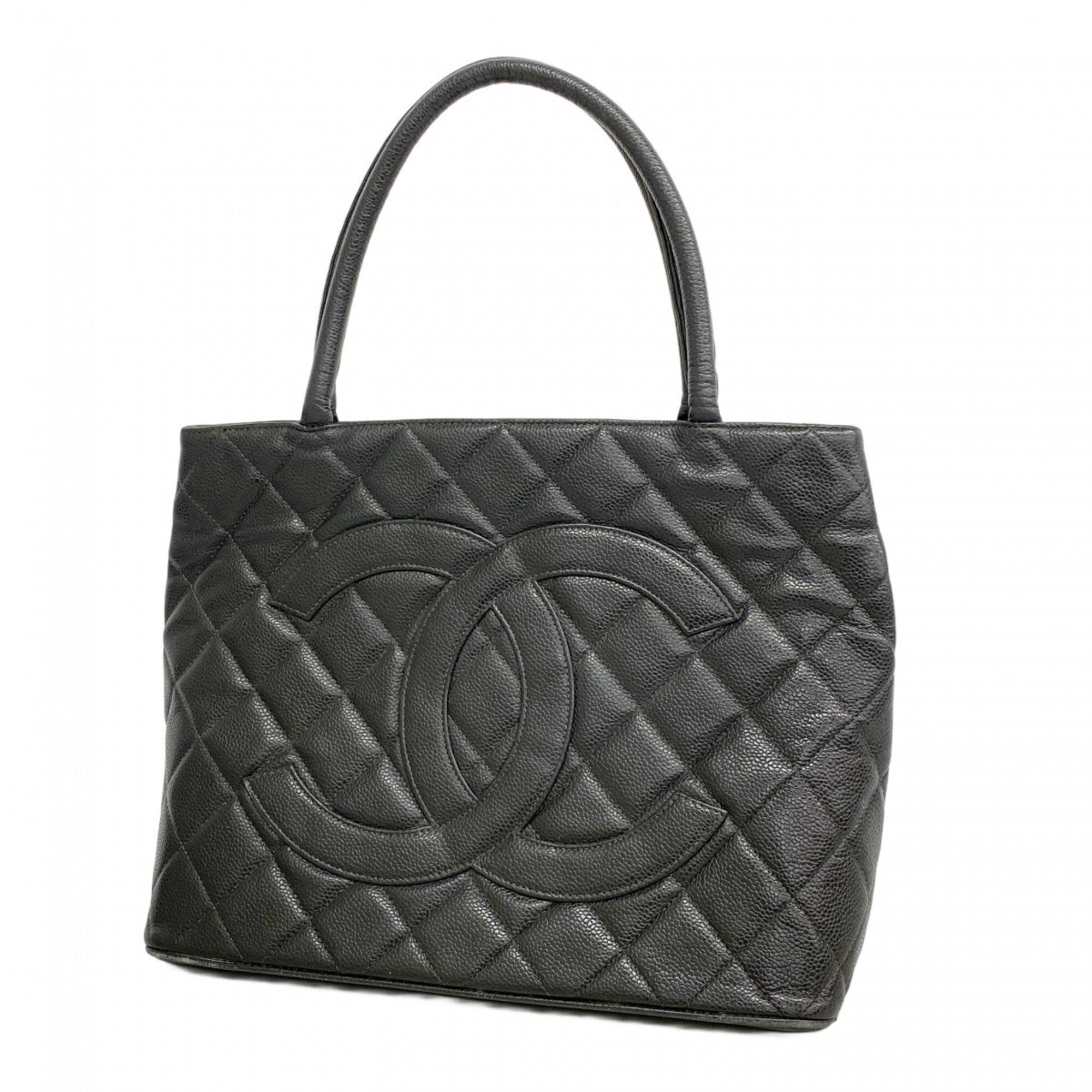 Chanel Black Grained Calfskin Tote Bag