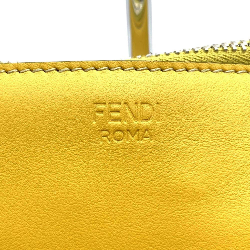 Fendi Yellow Leather Clutch Bag