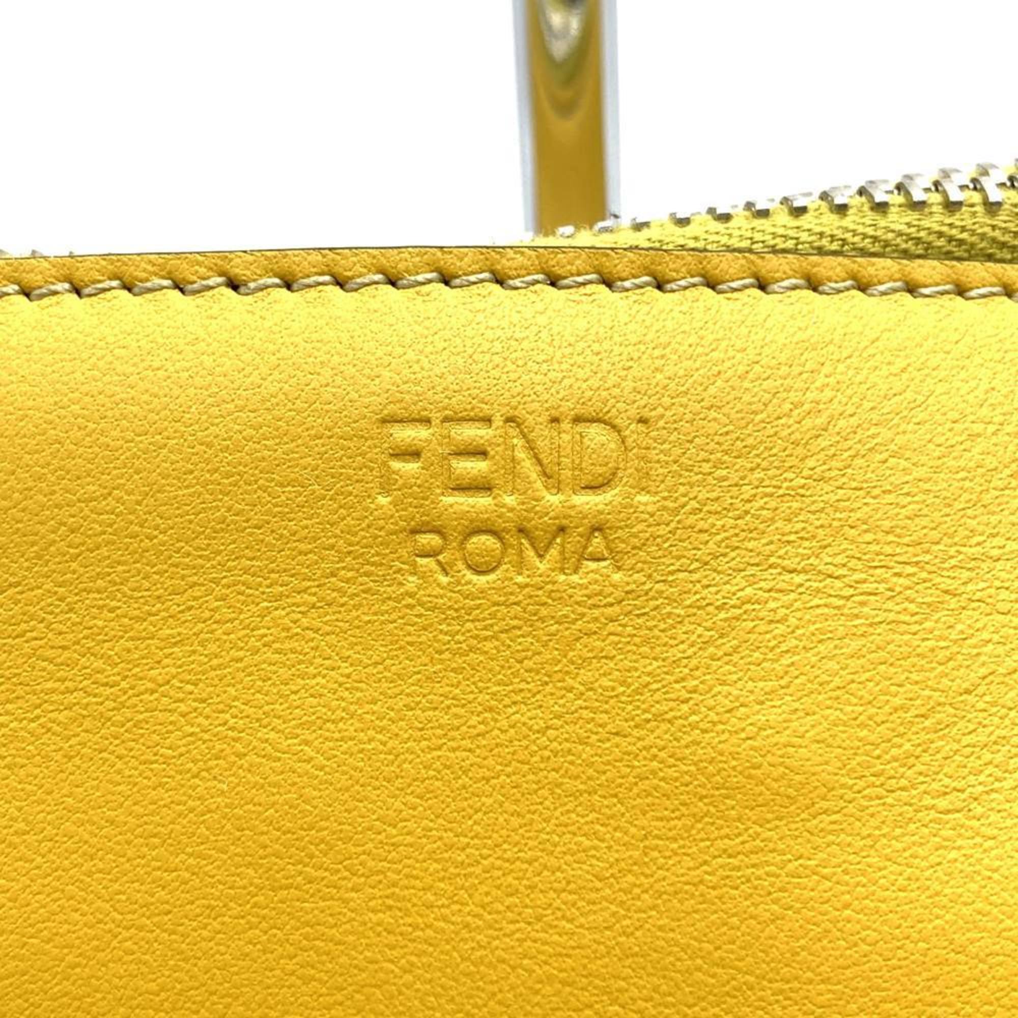 Fendi Yellow Leather Clutch Bag