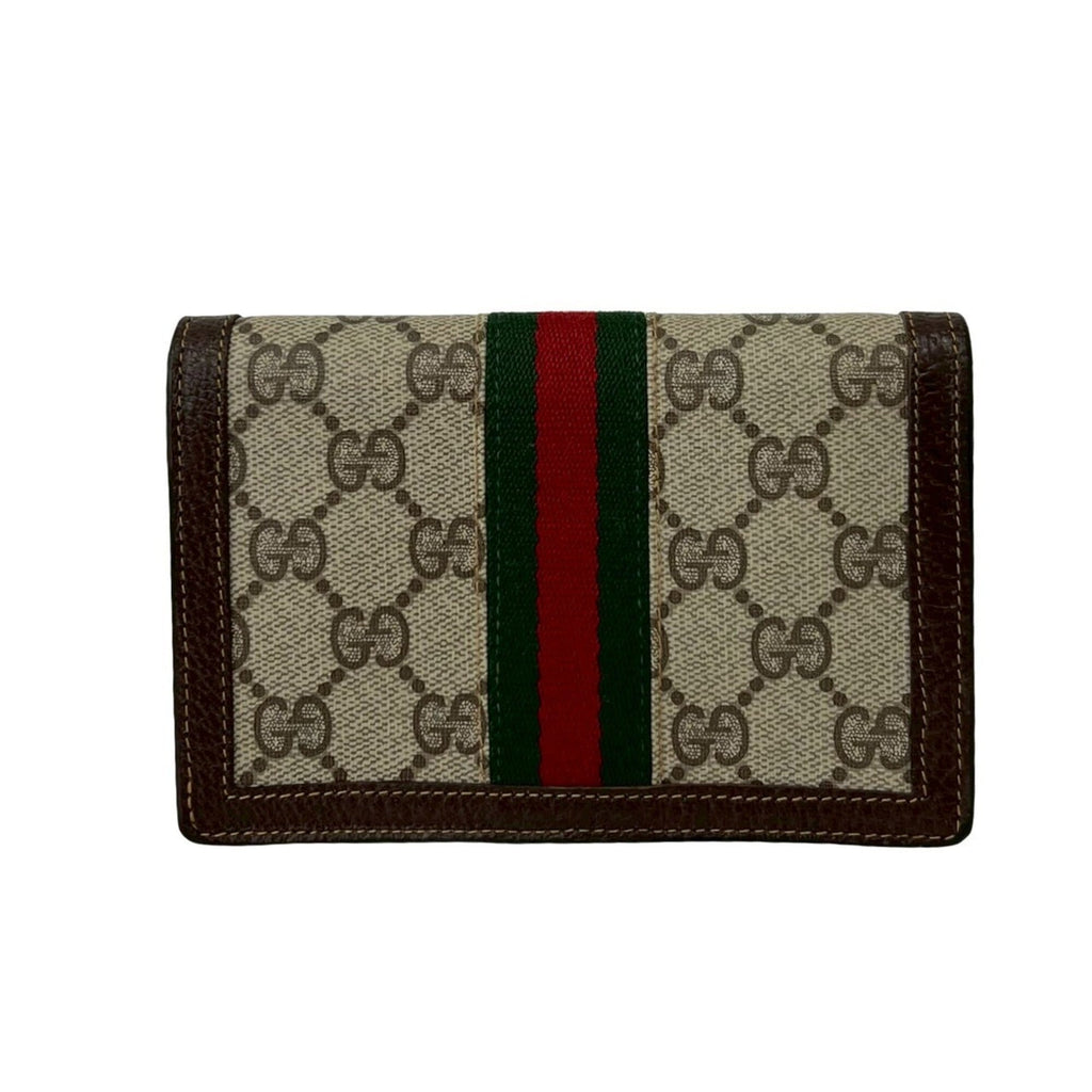 Gucci Brown Green Red Color Leather Pvc Pouch (Pre-Owned)