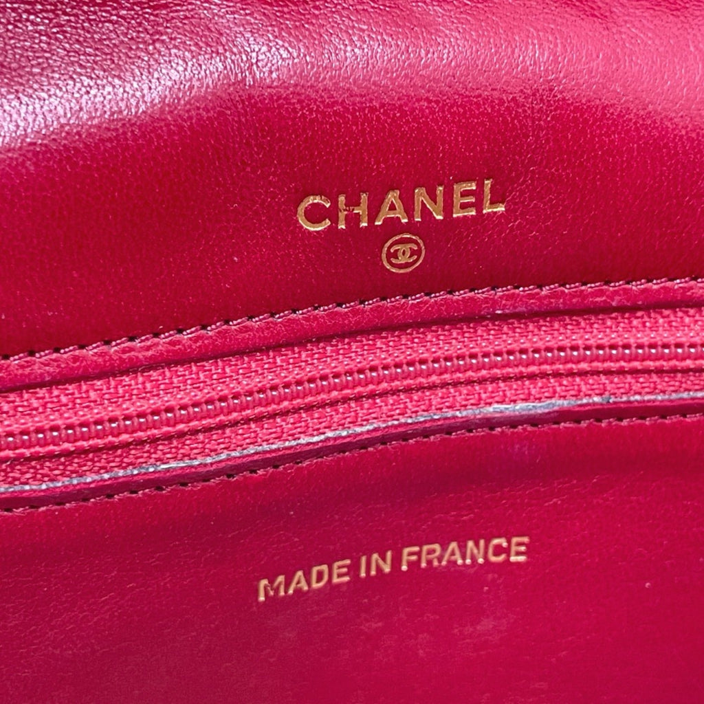 Chanel Red Leather Shoulder Bag