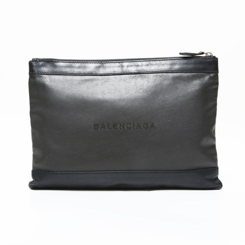 Balenciaga Black Leather Clutch