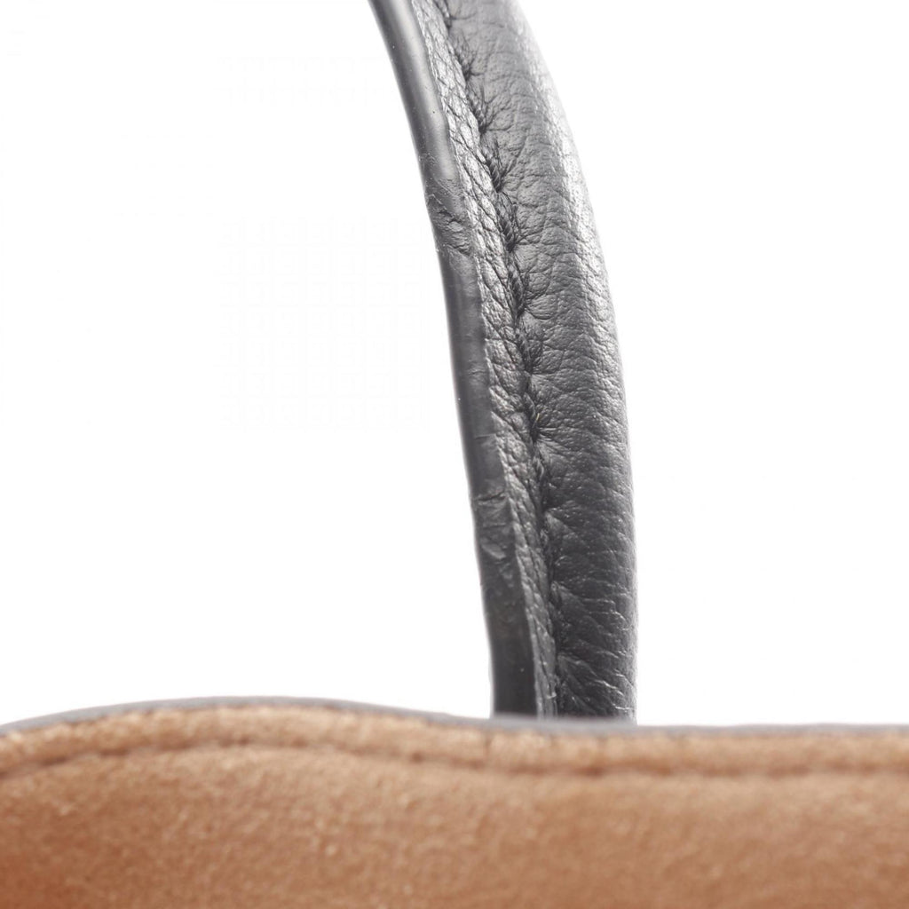 Louis Vuitton Black Brown Monogram Coated Canvas Leather Tote Bag