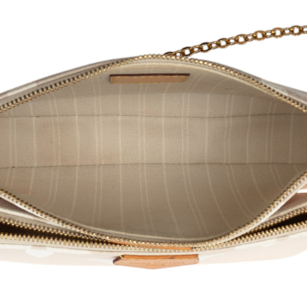 Louis Vuitton Pink Beige Pvc Leather Shoulder Bag