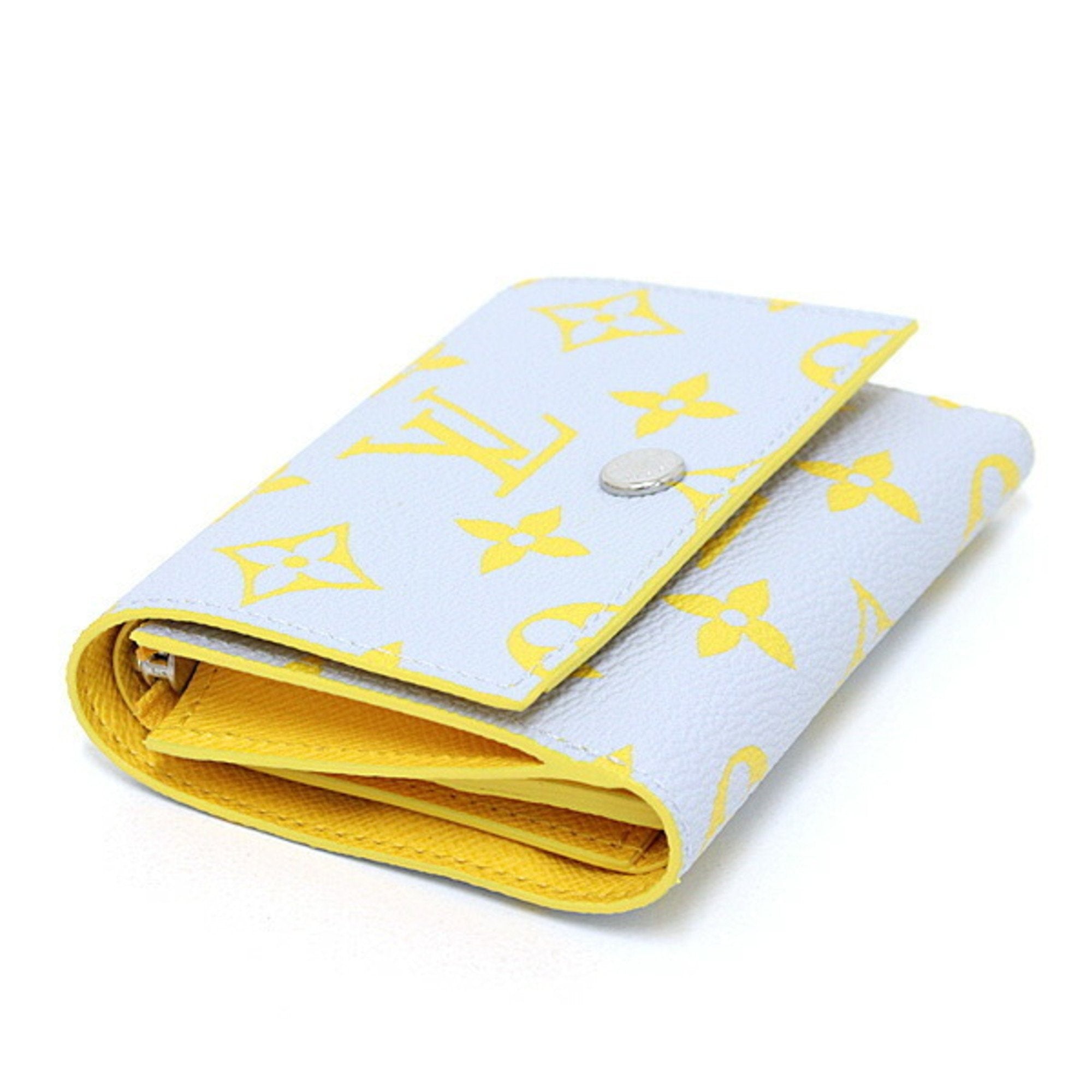 Louis Vuitton Monogram Gray Yellow Wallet (Tri-Fold)