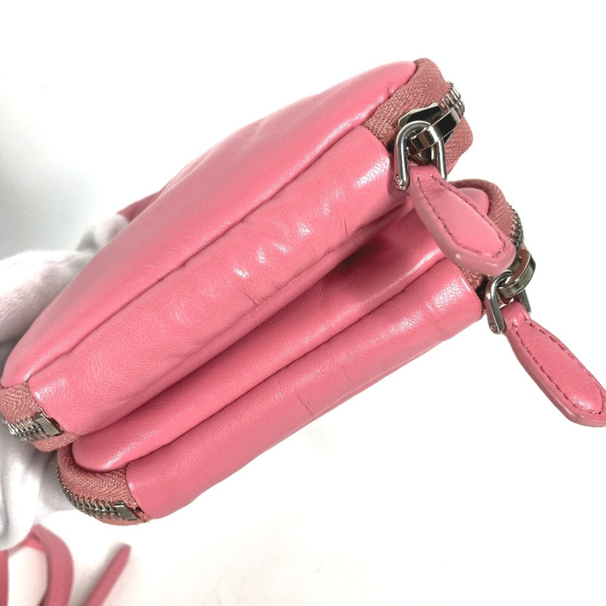 Prada Pink Leather Pochette Pouch Shoulder Bag