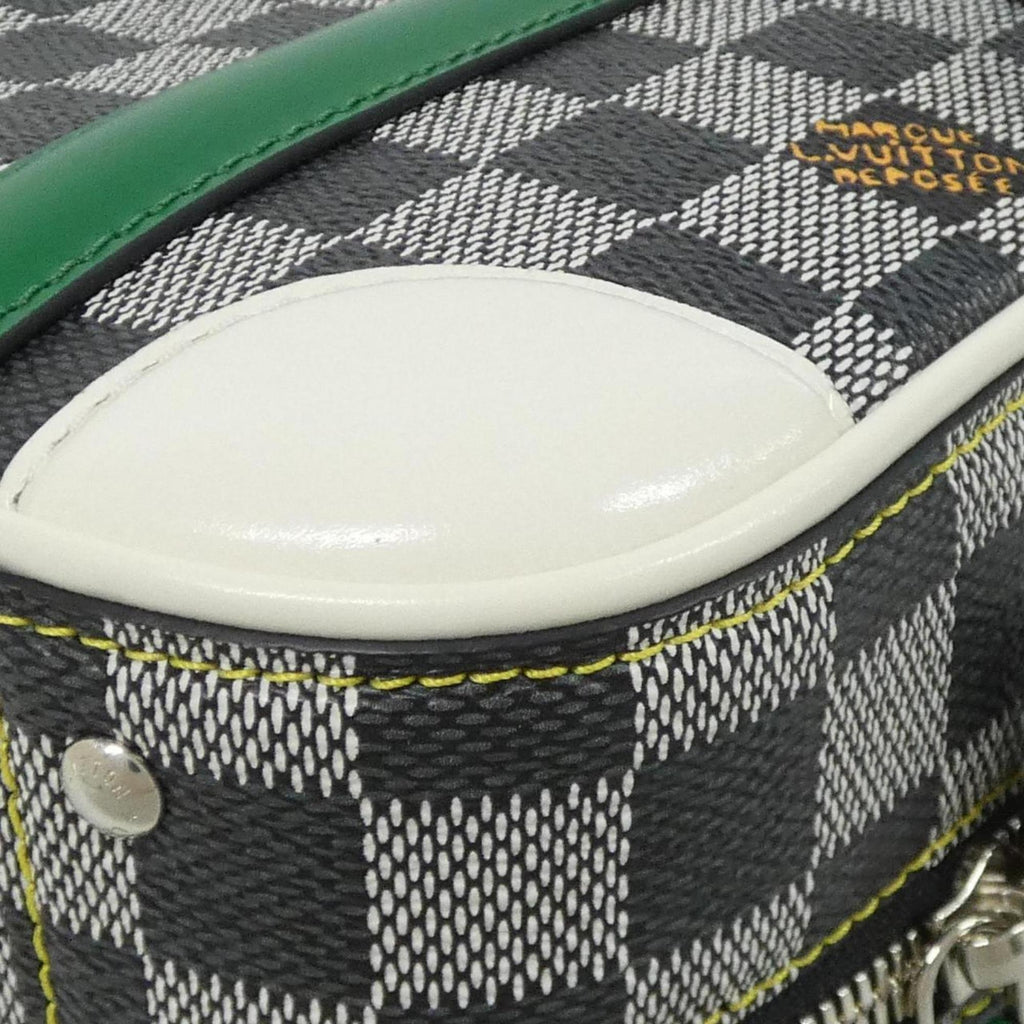 Louis Vuitton Blanc Noir Coated Canvas Leather Handbag