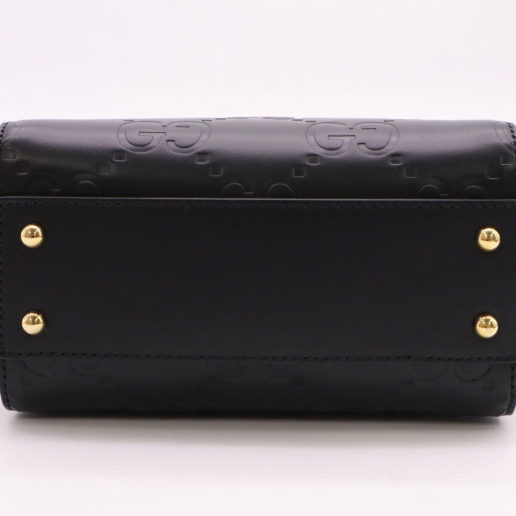 Gucci Black Leather Boston Bag (Pre-Owned)