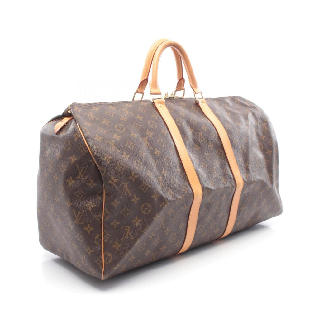 Louis Vuitton Brown Monogram Coated Canvas Leather Boston Bag Handbag