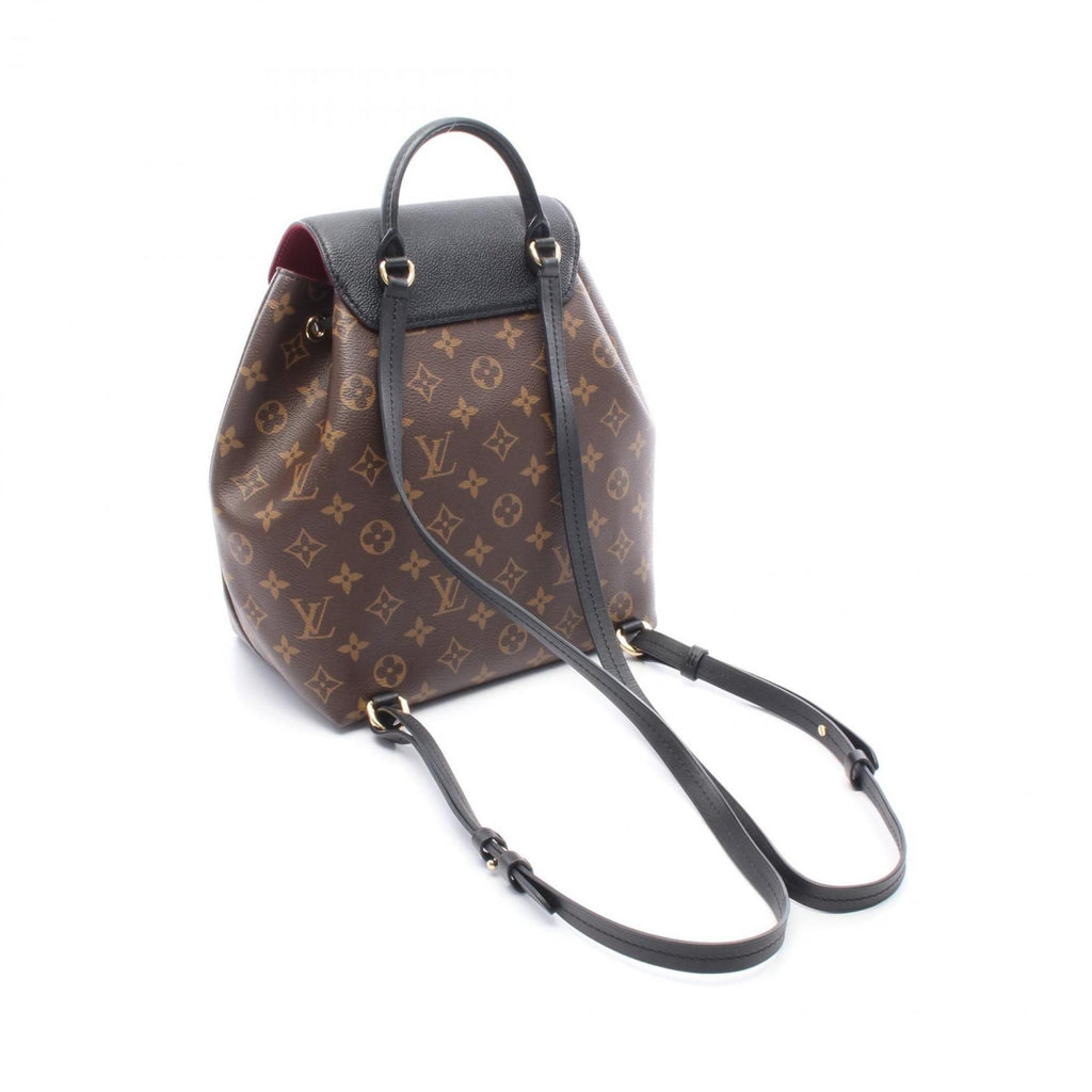Louis Vuitton Black Brown Noir Coated Canvas Leather Backpack
