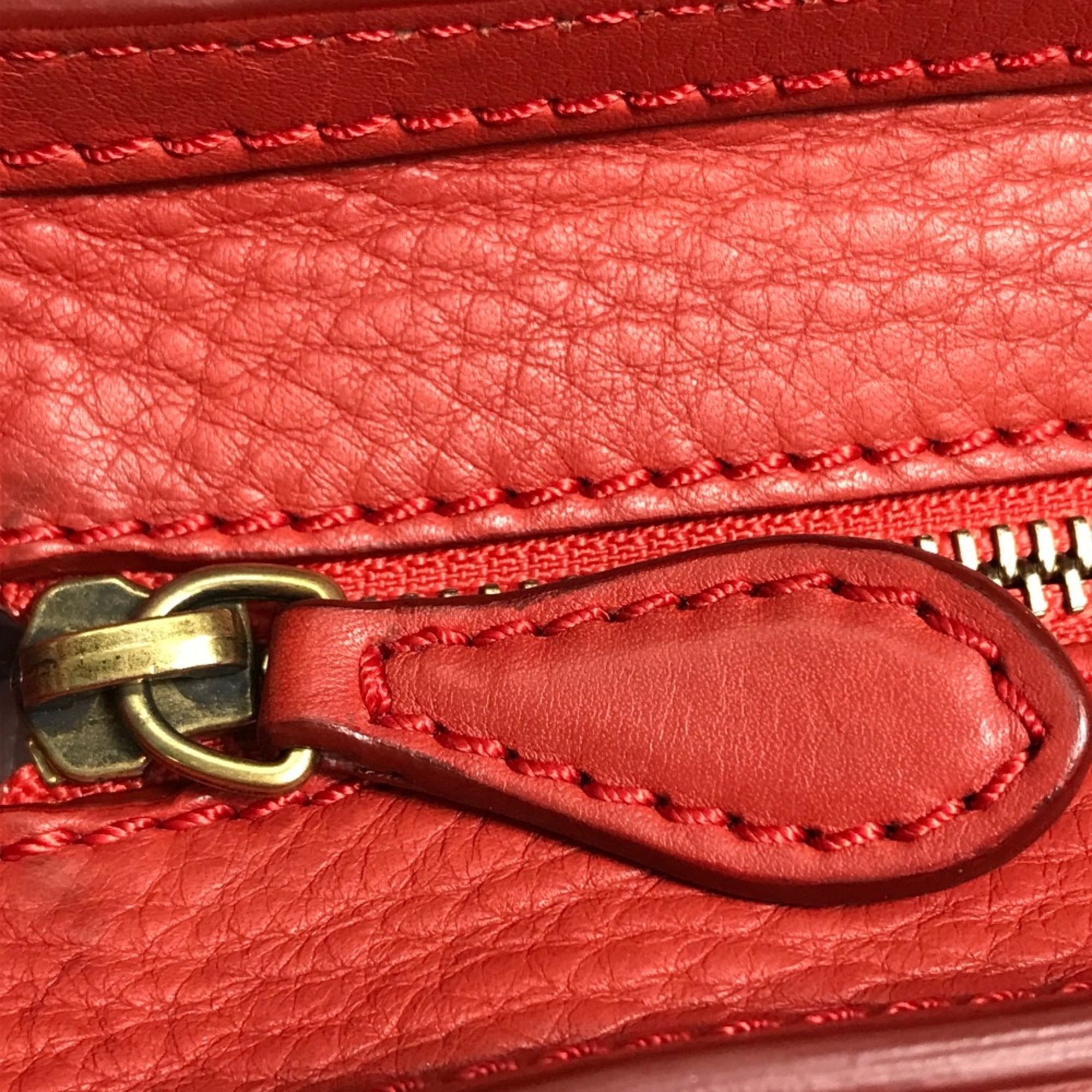 Celine Red Leather Handbag