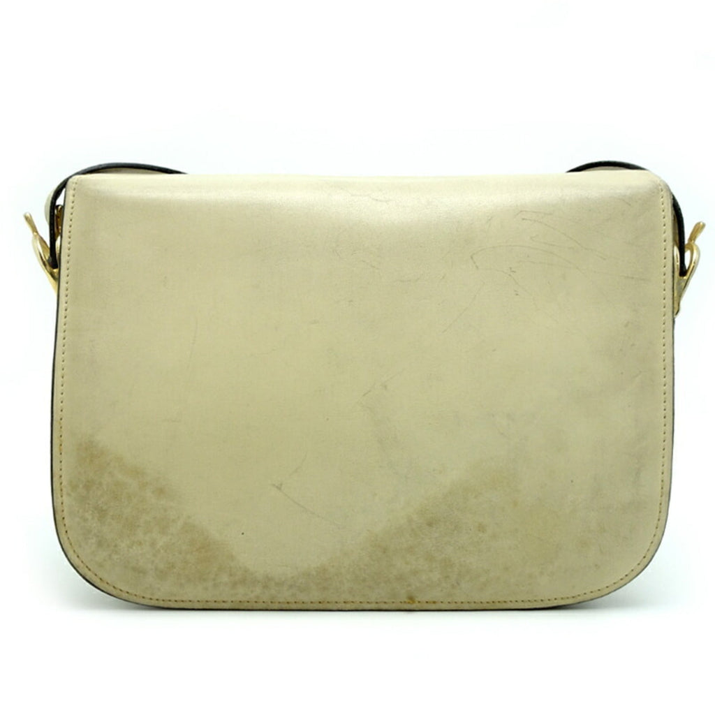 Celine Ivory Leather Shoulder Bag