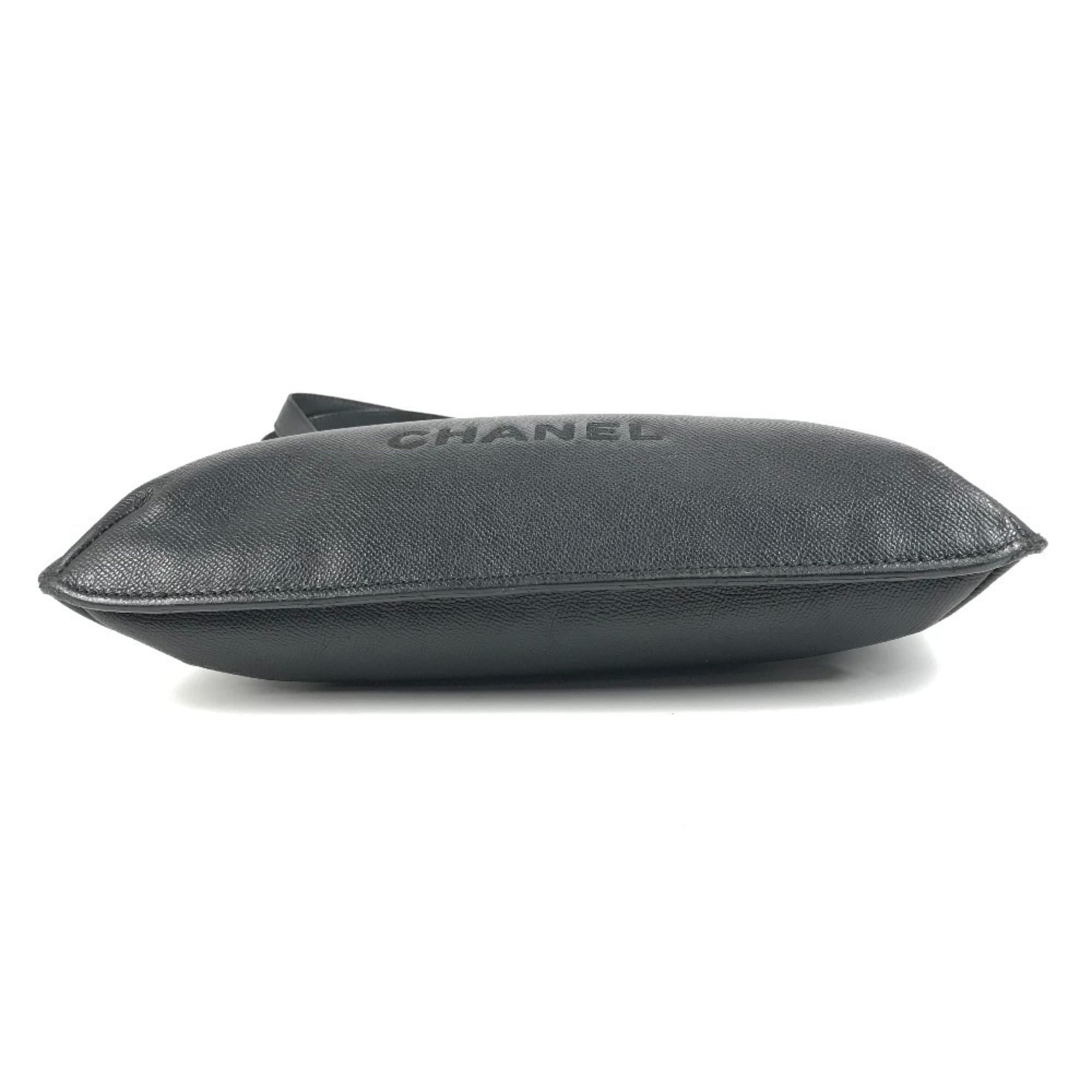 Chanel Black Grained Calfskin Shoulder Bag Tote Bag