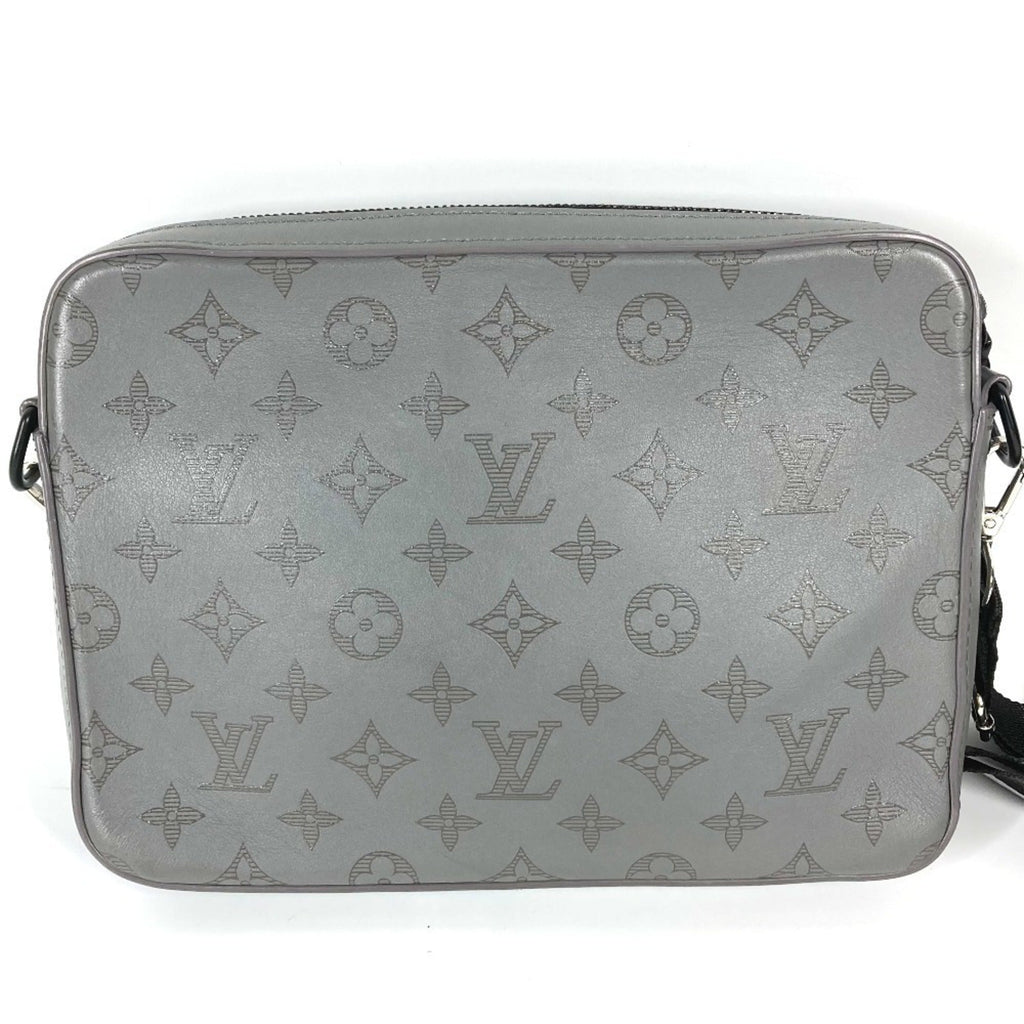 Louis Vuitton Gray Monogram Shadow Clutch Bag Shoulder Bag