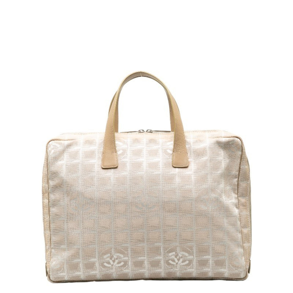 Chanel Beige Canvas Leather Briefcase Handbag