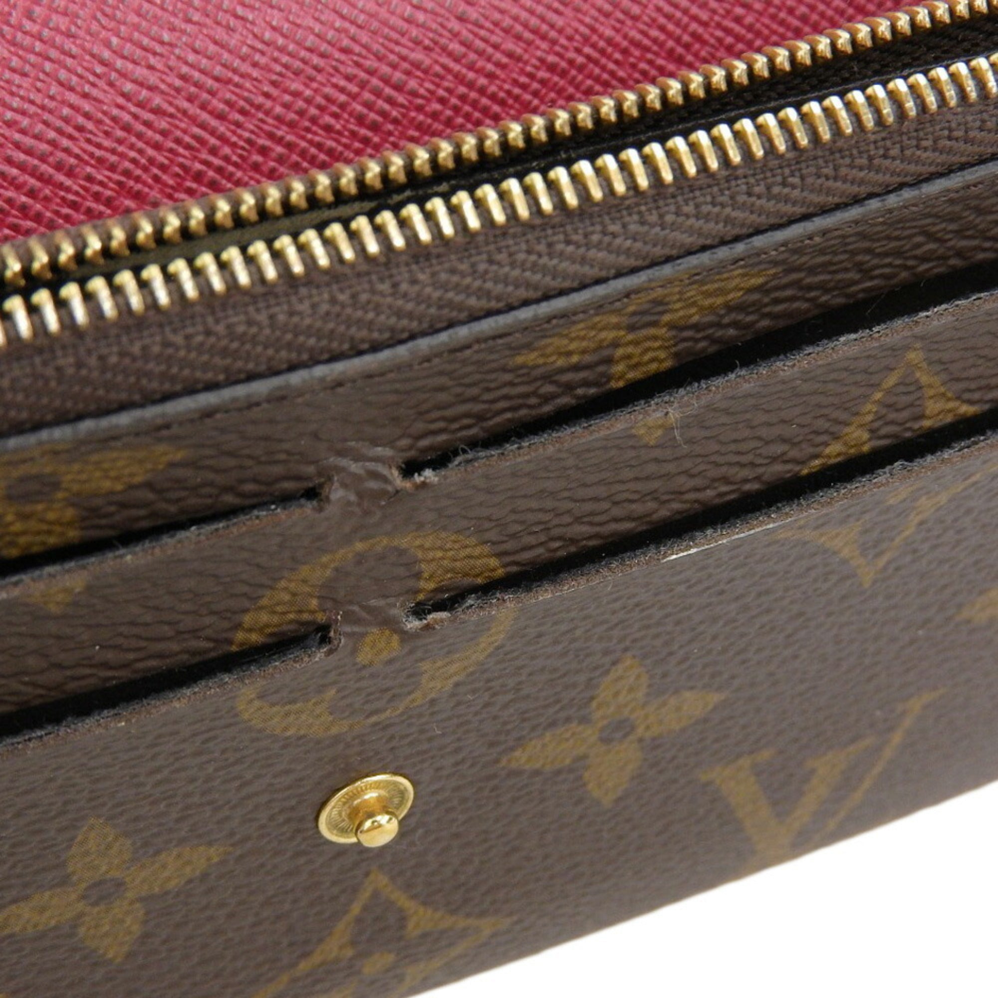 Louis Vuitton Fuchsia Monogram Purple Red Color Pvc Long Wallet