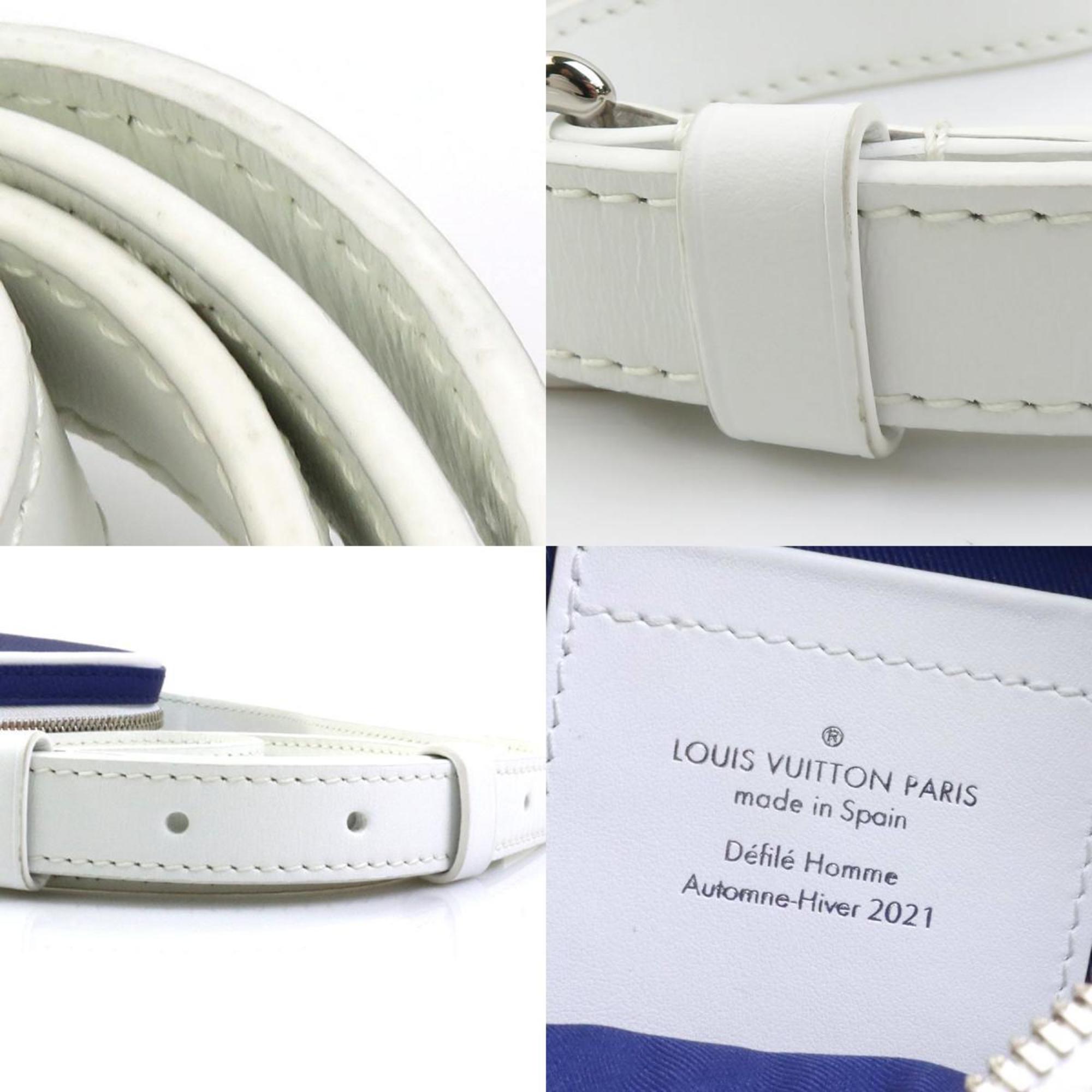 Louis Vuitton Blue White Leather Shoulder Bag