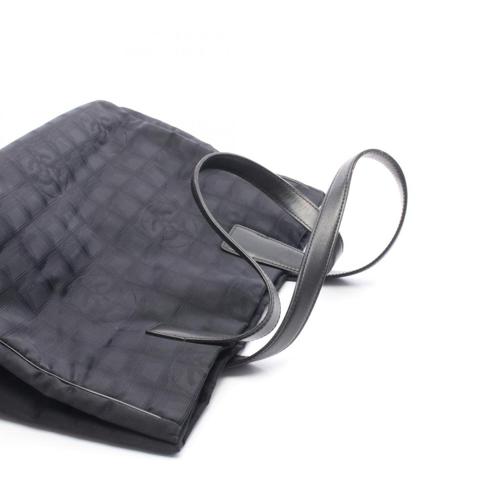 Chanel Black Leather Nylon Canvas Handbag Tote Bag