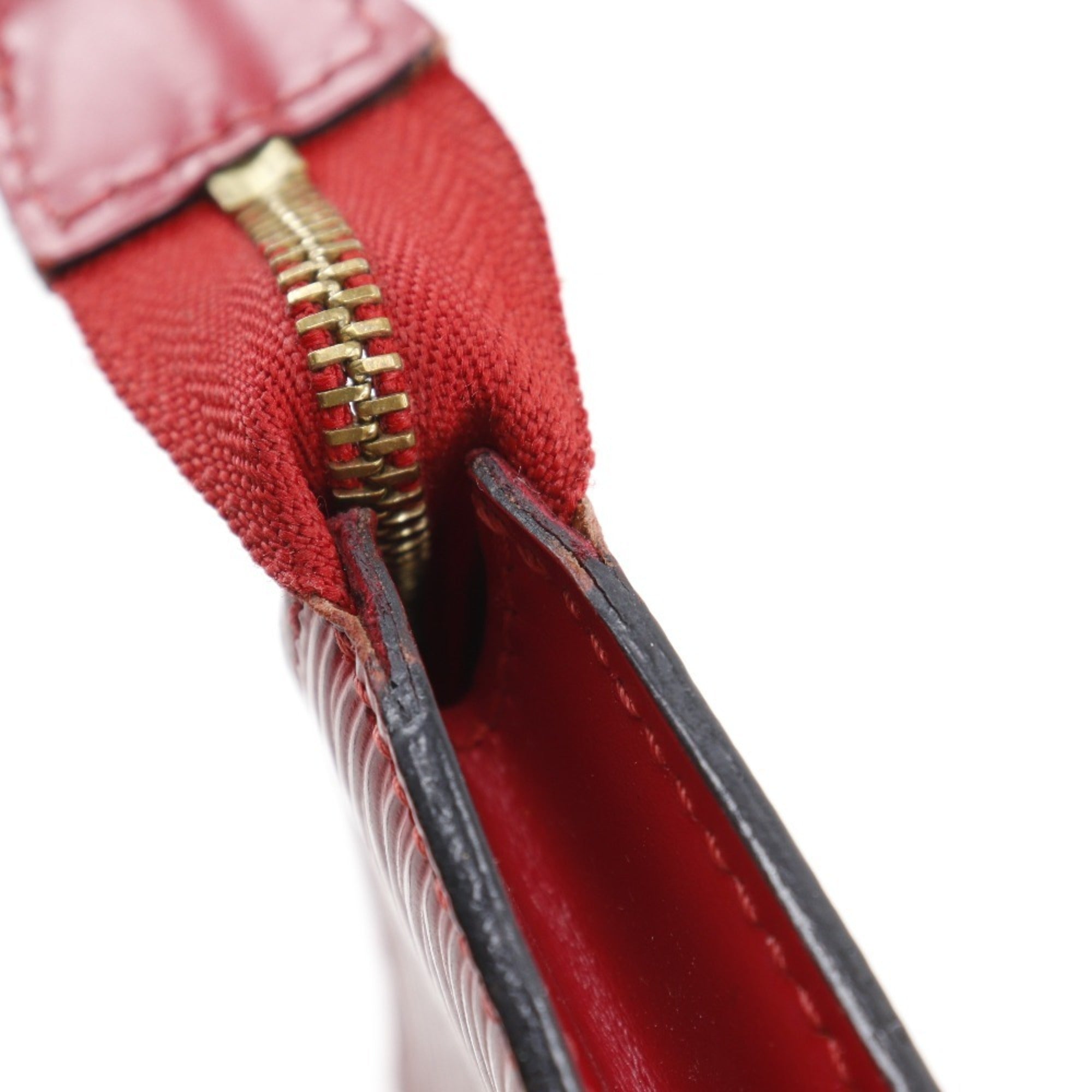 Louis Vuitton Castilian Red Red Color Epi Leather Pochette Pouch