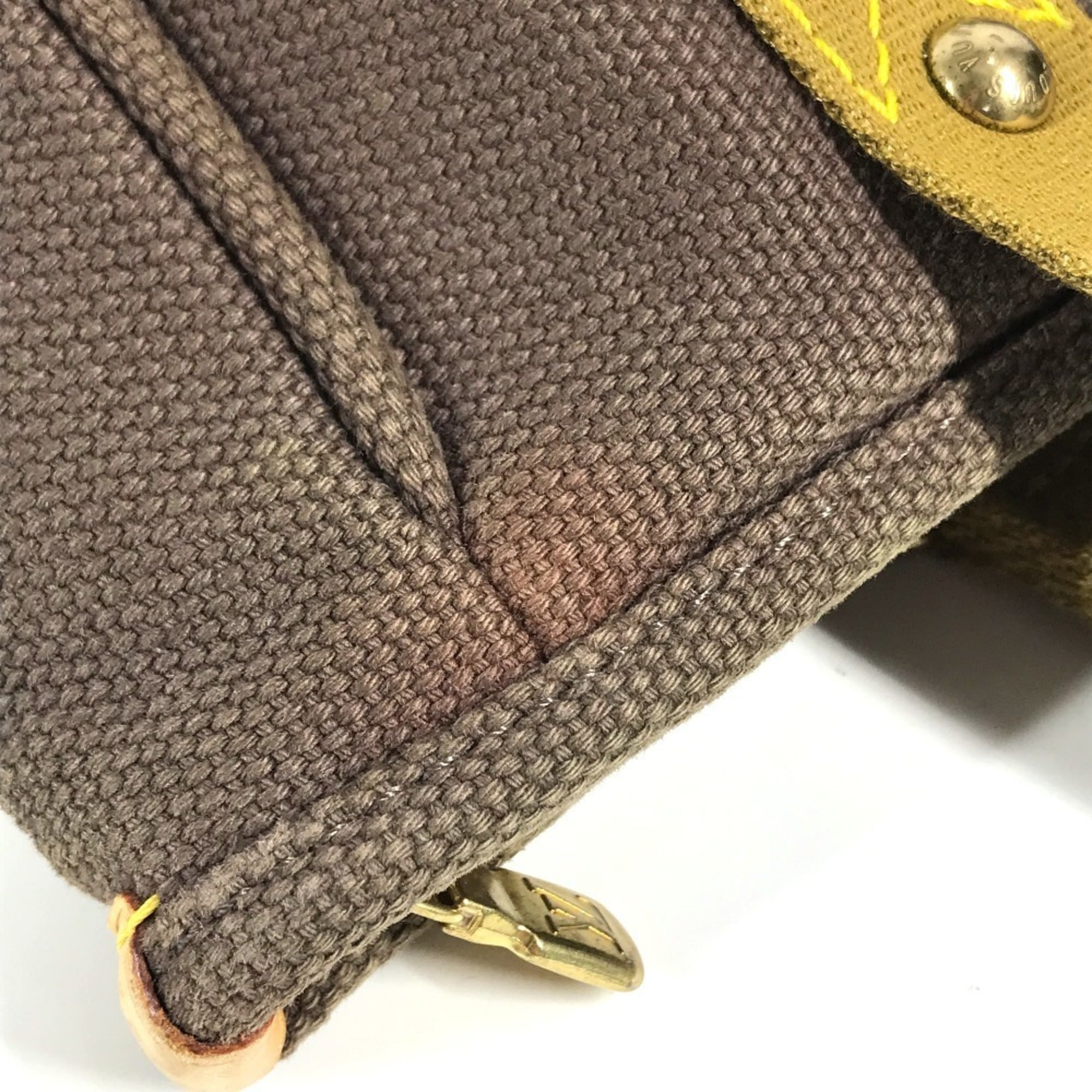 Louis Vuitton Brown Canvas Leather Shoulder Bag Tote Bag