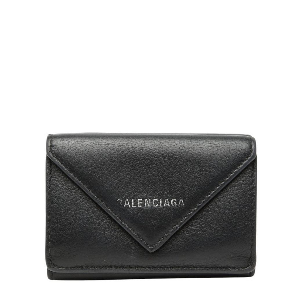 Balenciaga Black Leather Wallet (Tri-Fold)