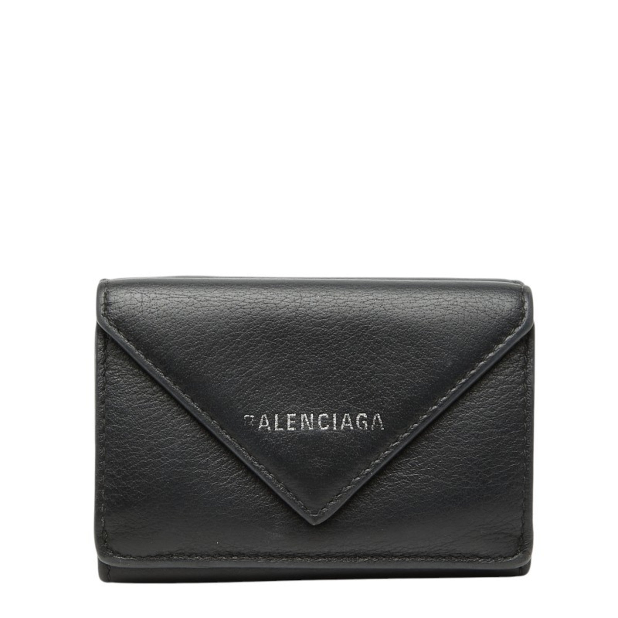 Balenciaga Black Leather Wallet (Tri-Fold)