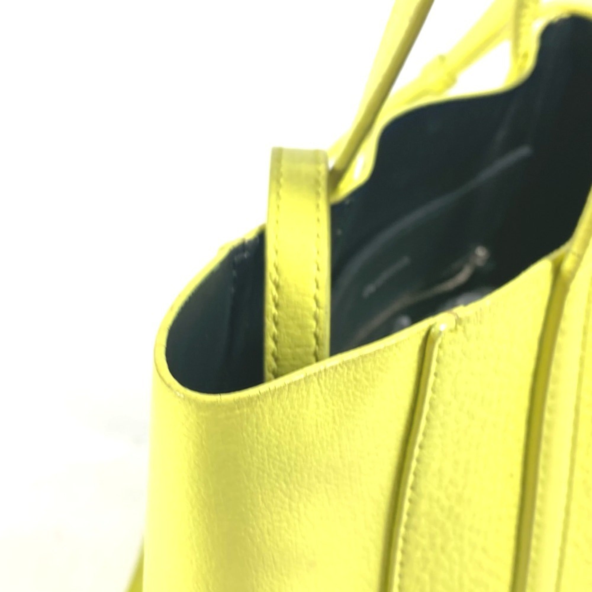 Balenciaga Black Yellow Leather Shoulder Bag Tote