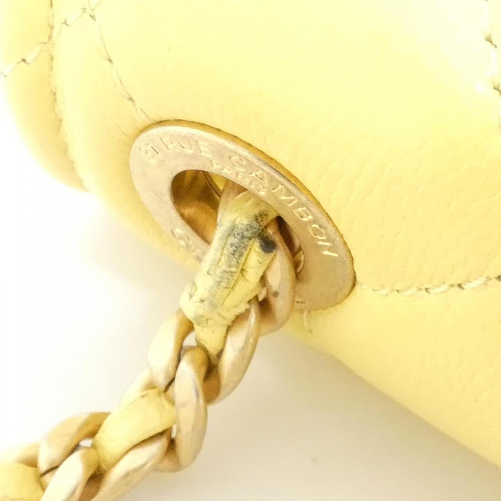 Chanel Yellow Grained Calfskin Shoulder Bag