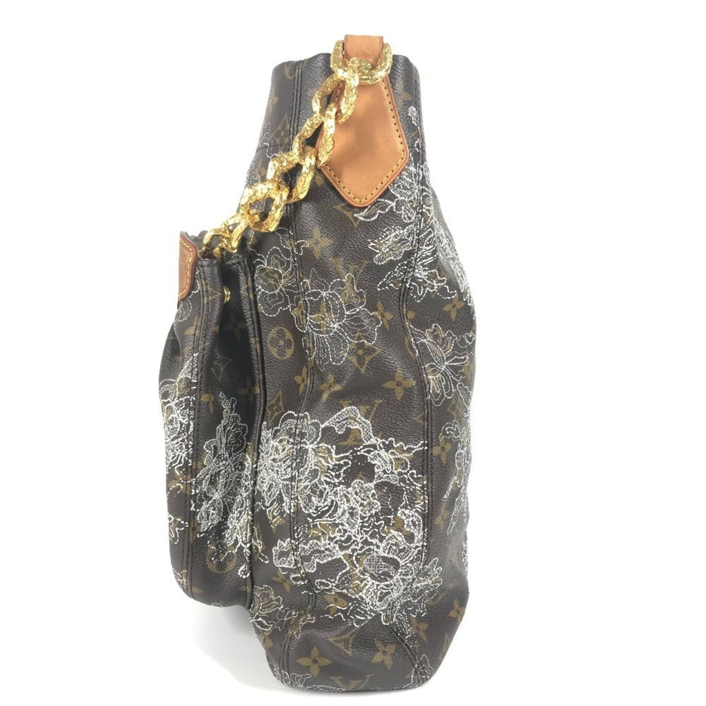 Louis Vuitton Argent Brown White Monogram Canvas Shoulder Bag Tote Bag