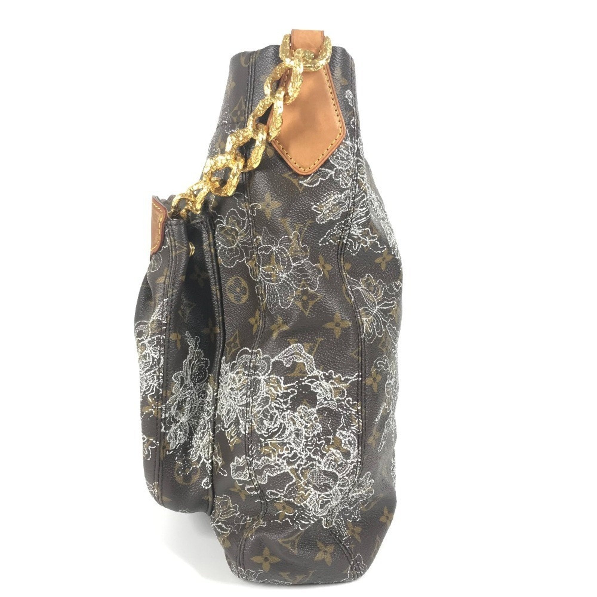 Louis Vuitton Argent Brown White Monogram Canvas Shoulder Bag Tote Bag
