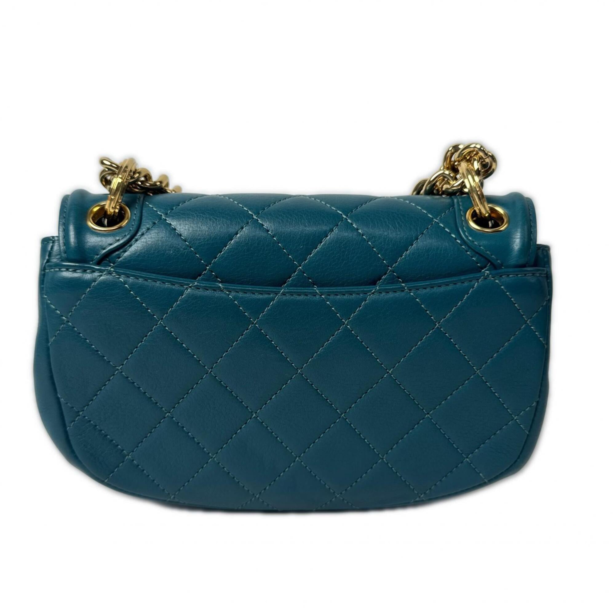 Chanel Green Leather Shoulder Bag