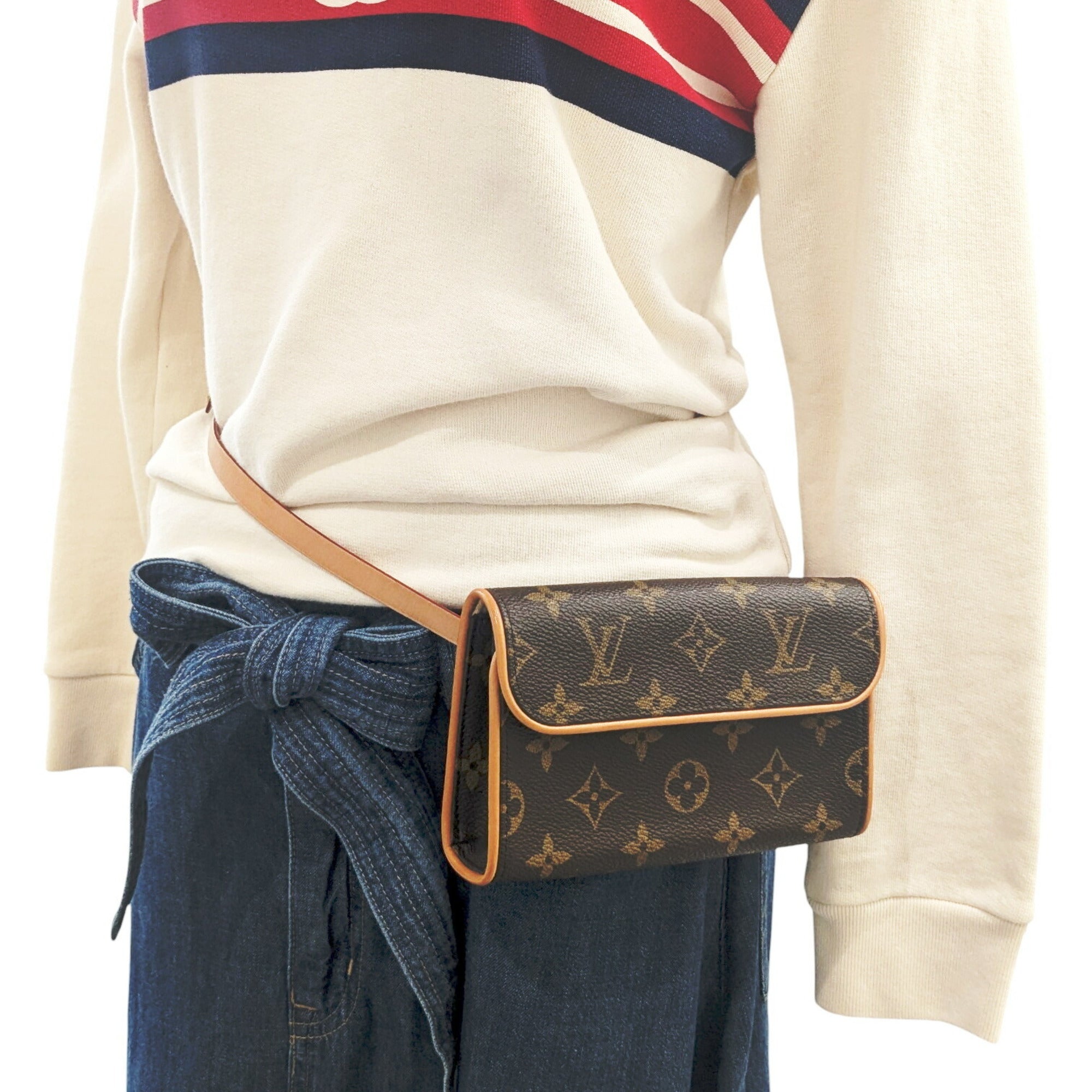 Louis Vuitton Brown Monogram Canvas Pochette Pouch Shoulder Bag