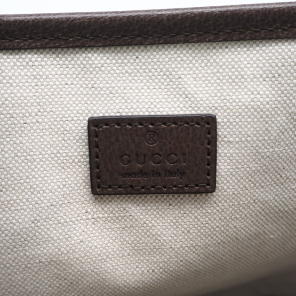 Gucci Ophidia Beige Brown Coated Canvas Handbag Tote Bag (Pre-Owned)