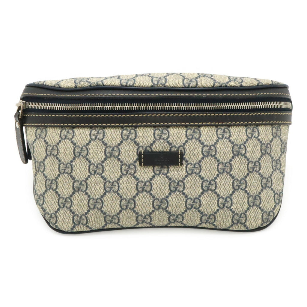 Gucci Gg Imprimé Navy Coated Canvas Pvc Leather Pouch Sling Bag (Pre-Owned)