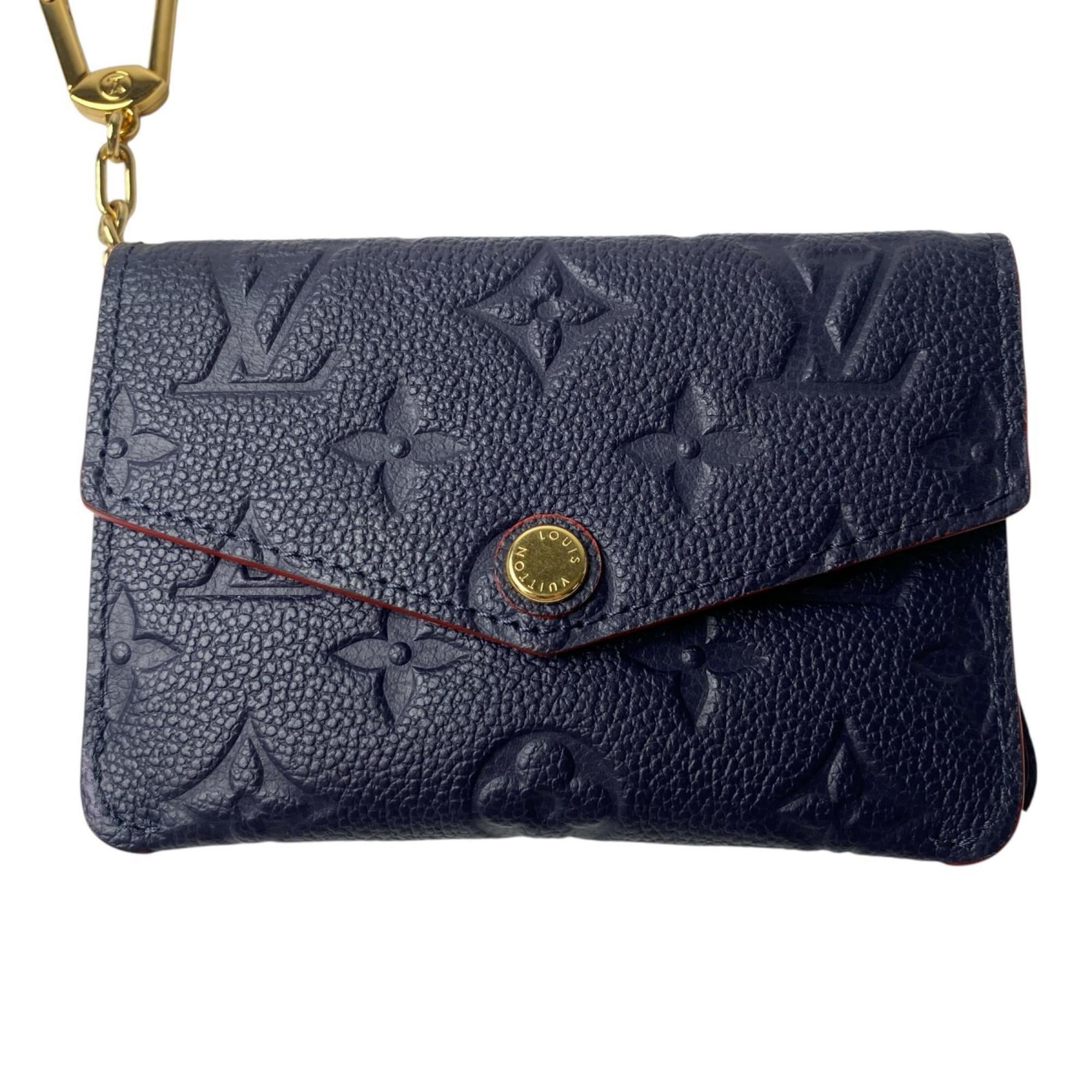 Louis Vuitton Monogram Empreinte Navy Red Color Leather Coin Purse/Coin Case