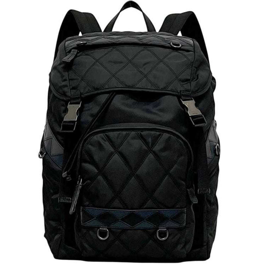 Prada Black Nero Nylon Leather Backpack