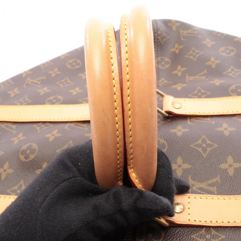 Louis Vuitton Brown Coated Canvas Leather Boston Bag Handbag