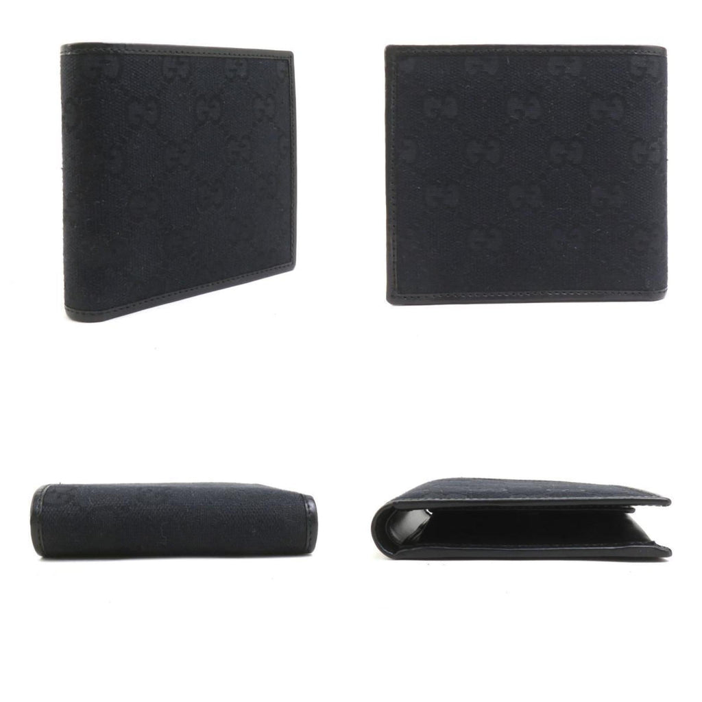Gucci Black Gg Canvas Wallet (Bi-Fold) (Pre-Owned)