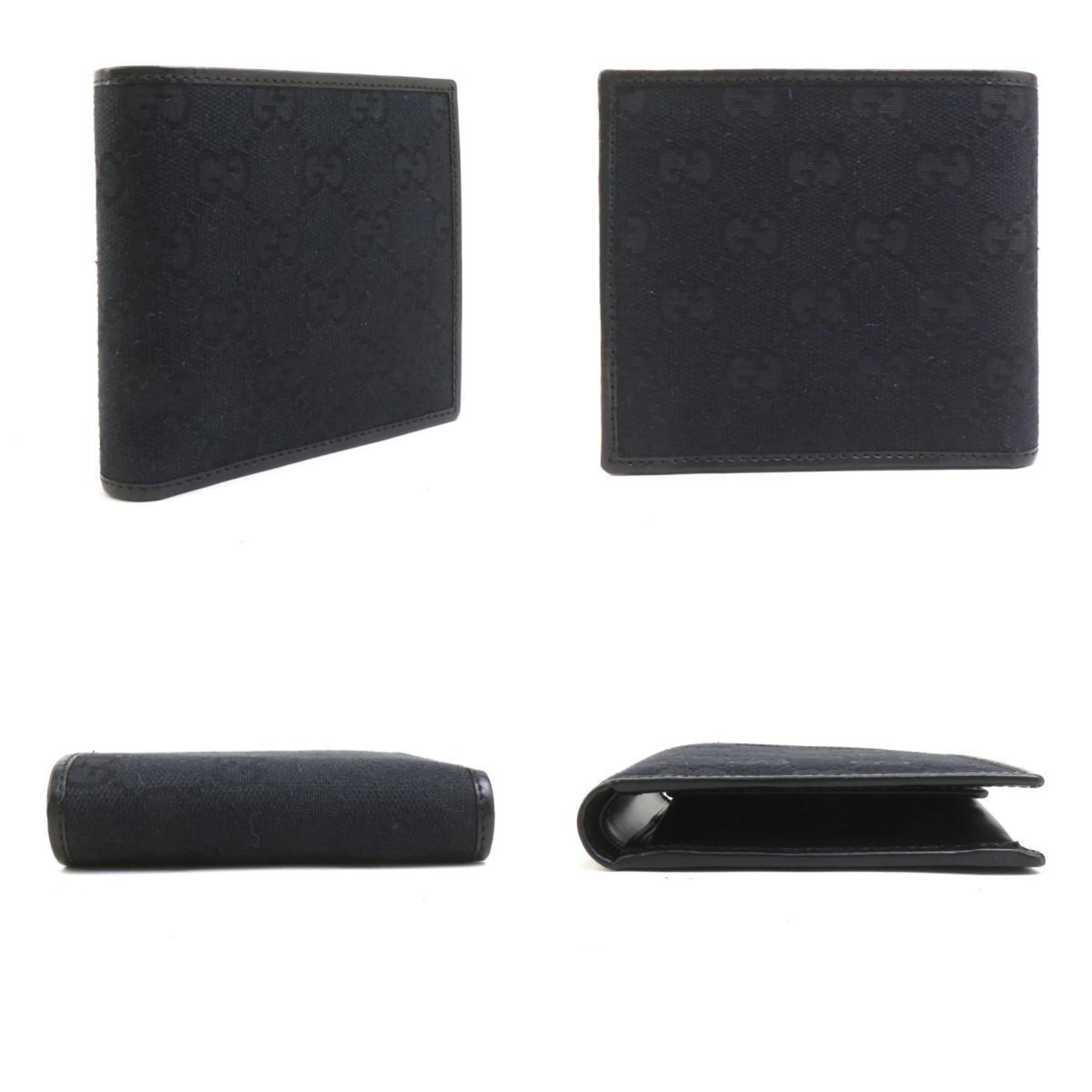 Gucci Black Gg Canvas Wallet (Bi-Fold) (Pre-Owned)