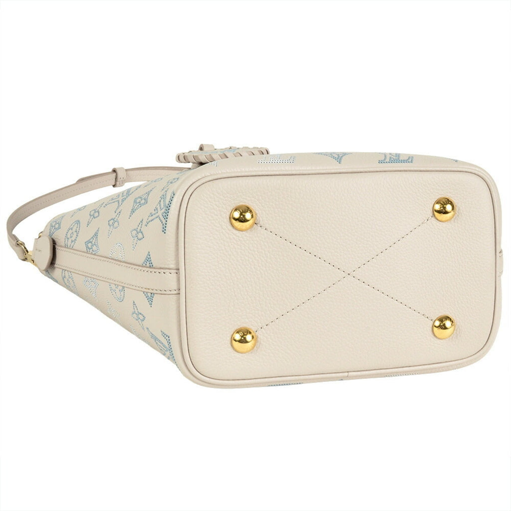Louis Vuitton Beige Ivory Monogram Mahina Leather Handbag