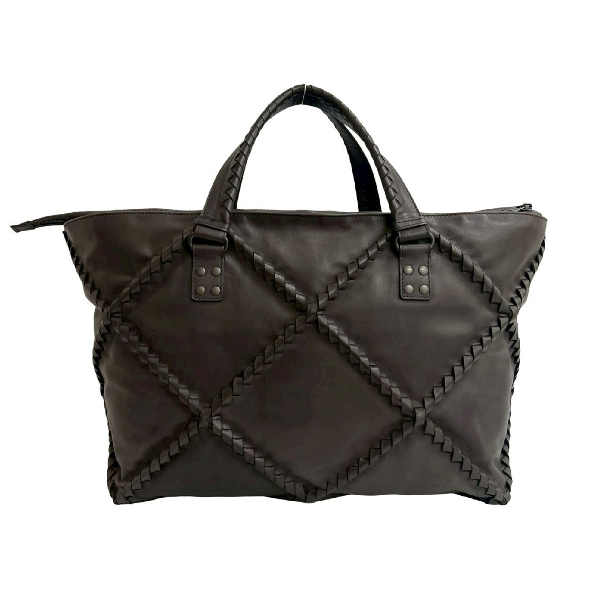 Bottega Veneta Brown Leather Boston Bag Handbag