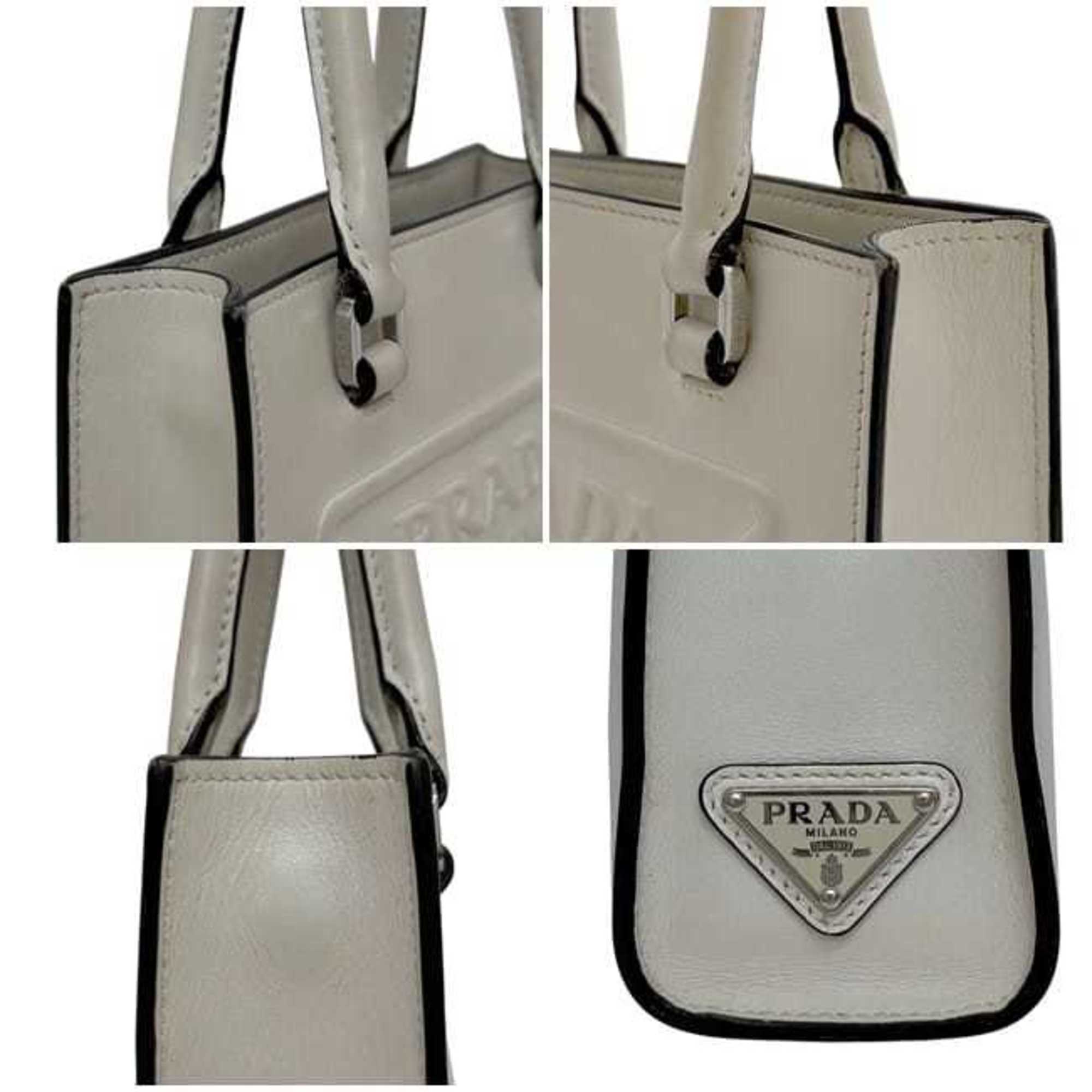 Prada Bianco White Leather Handbag