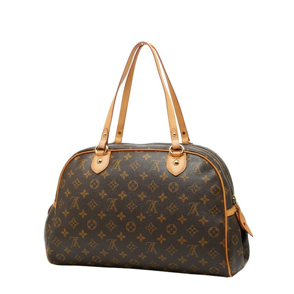 Louis Vuitton Brown Pvc Leather Handbag Tote Bag