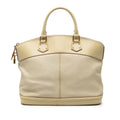Louis Vuitton Beige Ivory Leather Handbag