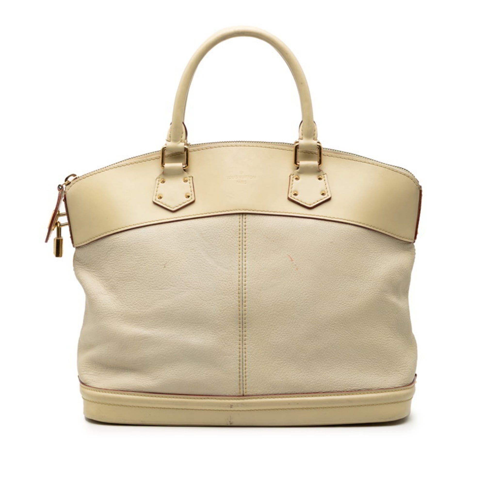 Louis Vuitton Beige Ivory Leather Handbag