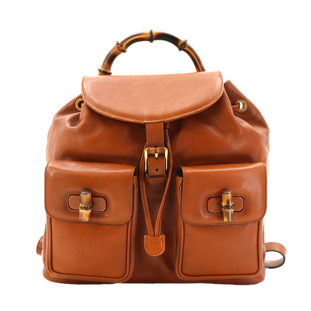 Gucci Brown Leather Backpack (Pre-Owned)